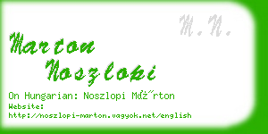 marton noszlopi business card